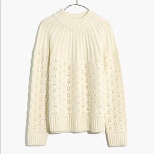 Madewell Pointelle Stitch-Mix Mockneck Sweater
